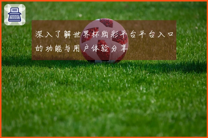 深入了解世界杯购彩平台平台入口的功能与用户体验分享